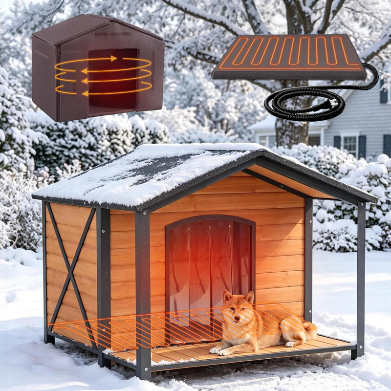 Tucker Murphy Pet™ Large Outdoor Heated Dog House with Heating Pad